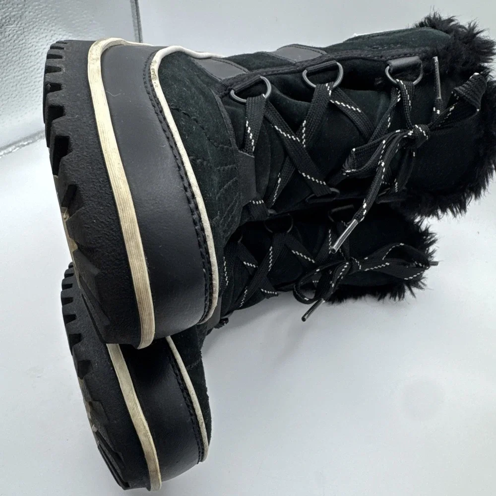 Sorel Womens Boot Size 7 Tivoli II Suede Black Waterproof Barely Worn Booties 38